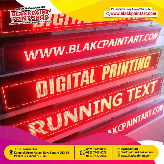 Running Text Ukuran 105 x 25 cm