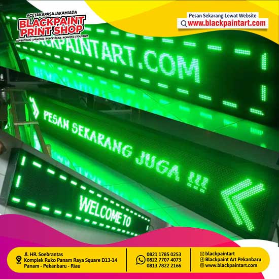 Running Text Ukuran 105 x 25 cm