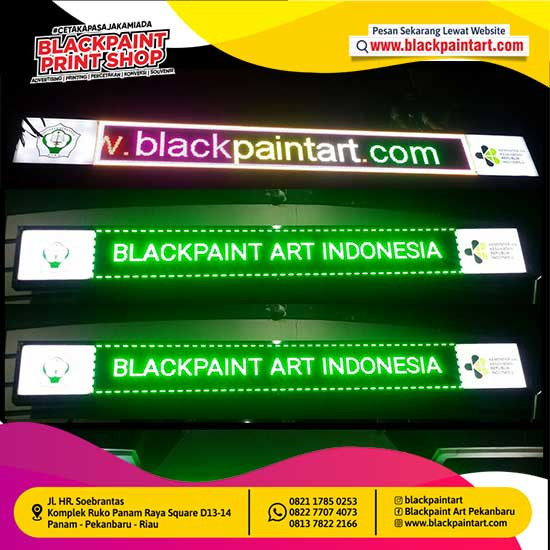 Running Text Ukuran 105 x 25 cm