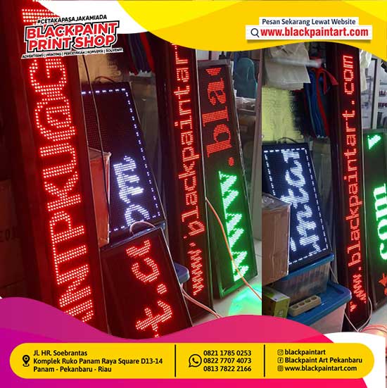 Running Text 3 Color Ukuran 105 x 25 cm 