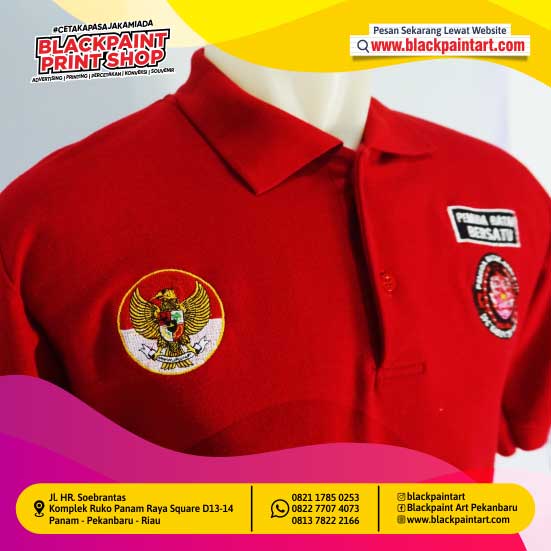 Baju Polo Shirt  A Lengan Pendek + Bordir