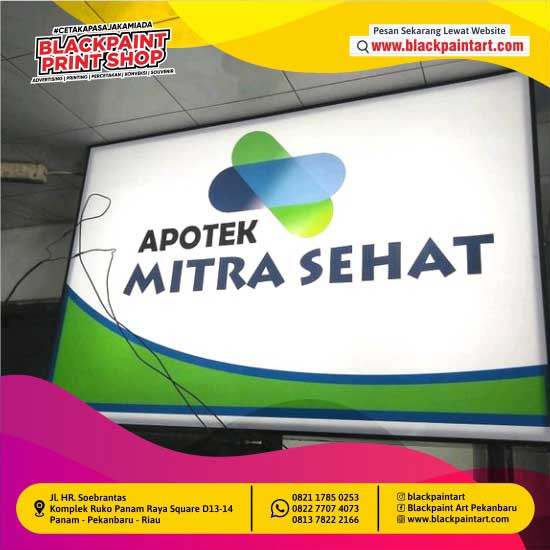 Neonbox 1 sisi Ukuran 130 x 80 cm ( Menempel )