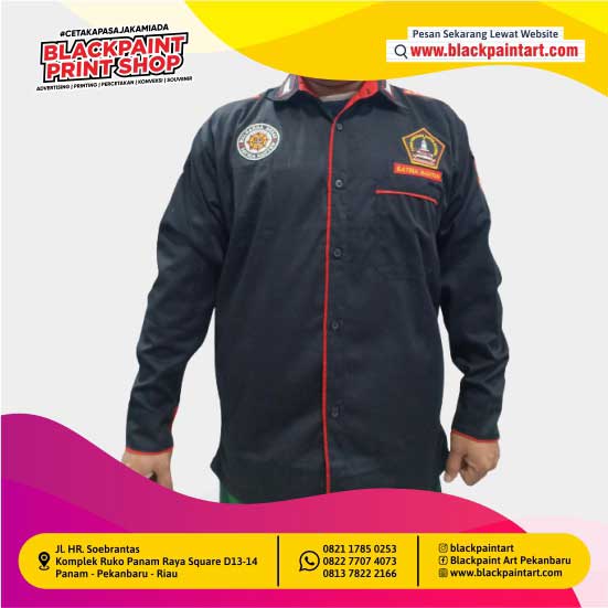 Baju Kemeja Lengan Panjang + Bordir