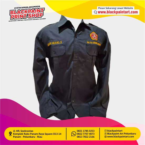 Baju Kemeja Lengan Panjang + Bordir