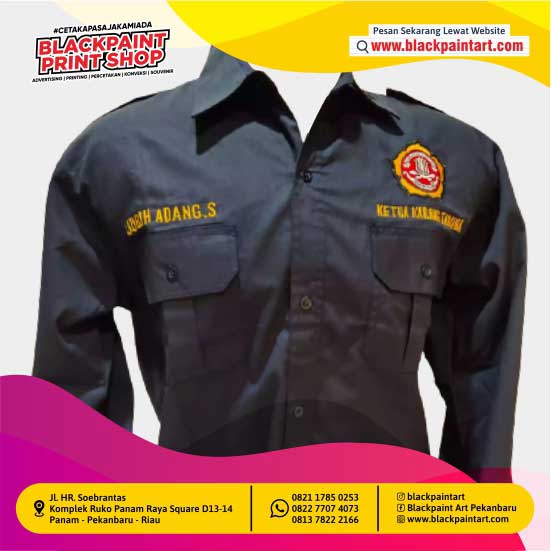 Baju Kemeja Lengan Panjang + Bordir