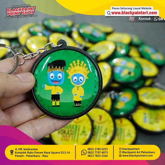 Gantungan Kunci PIN Bulat 4,5 cm 2 sisi