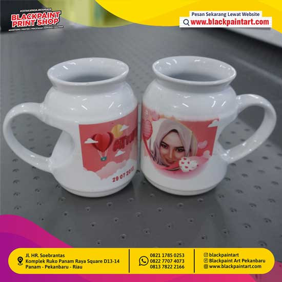 MUG Susu Gagang Love + Sablon Fullcolor