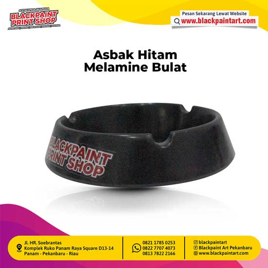 Asbak Hitam Melamine Bulat