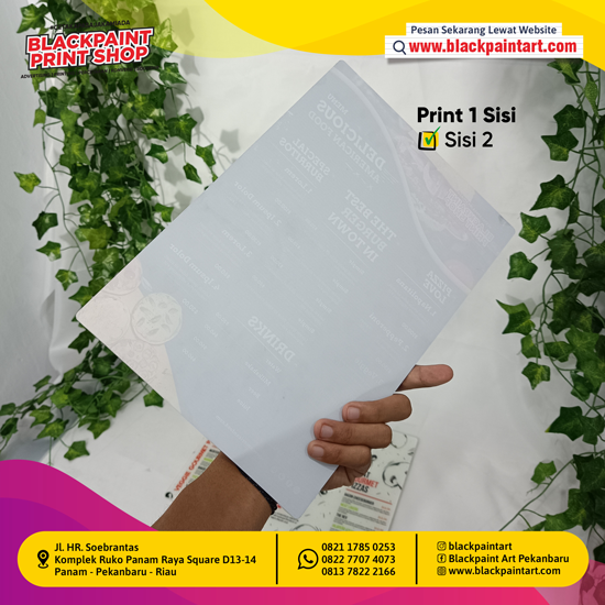 Daftar Menu Acrylic 3mm A4 + Print UV