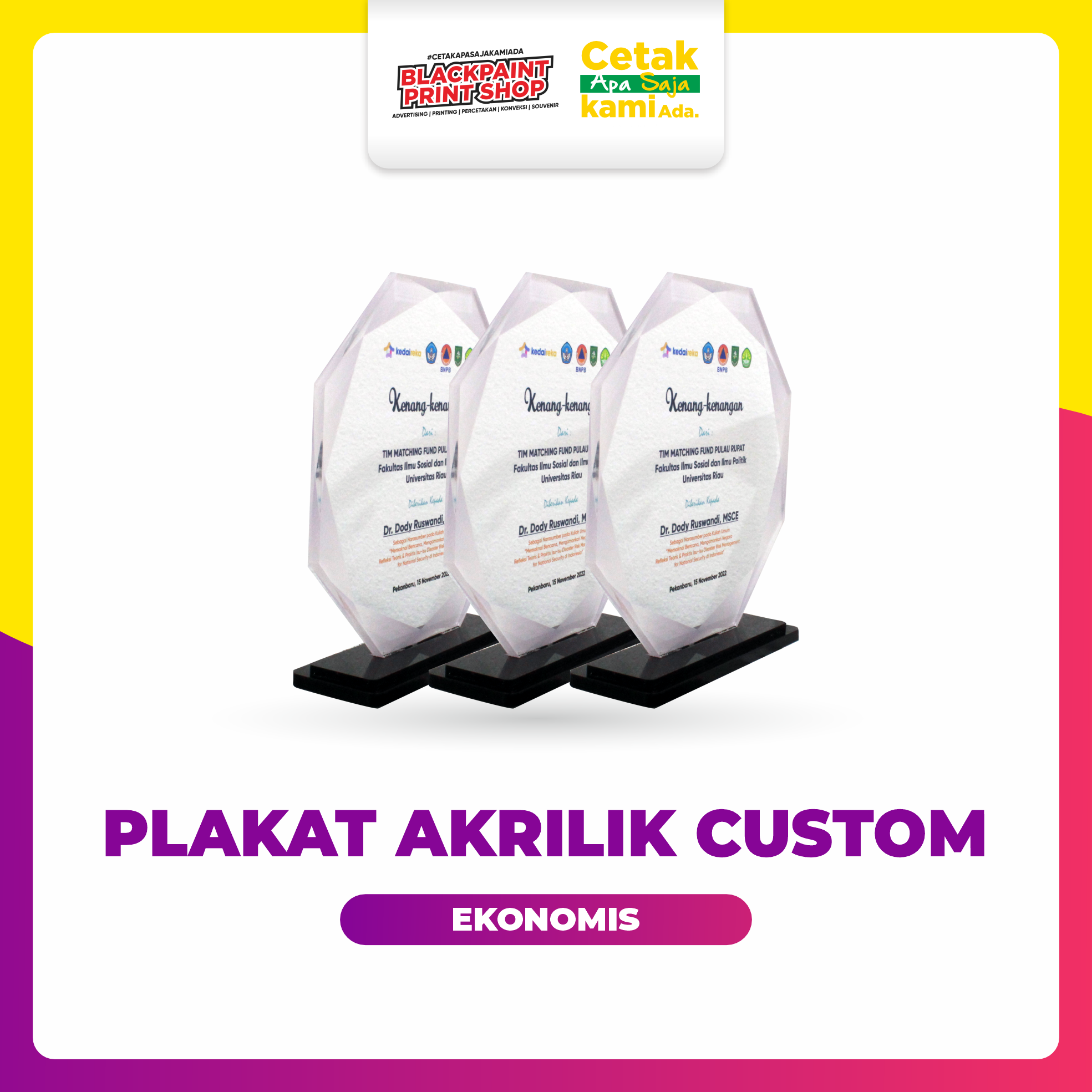 Plakat Akrilik Ekonomis 5 mm