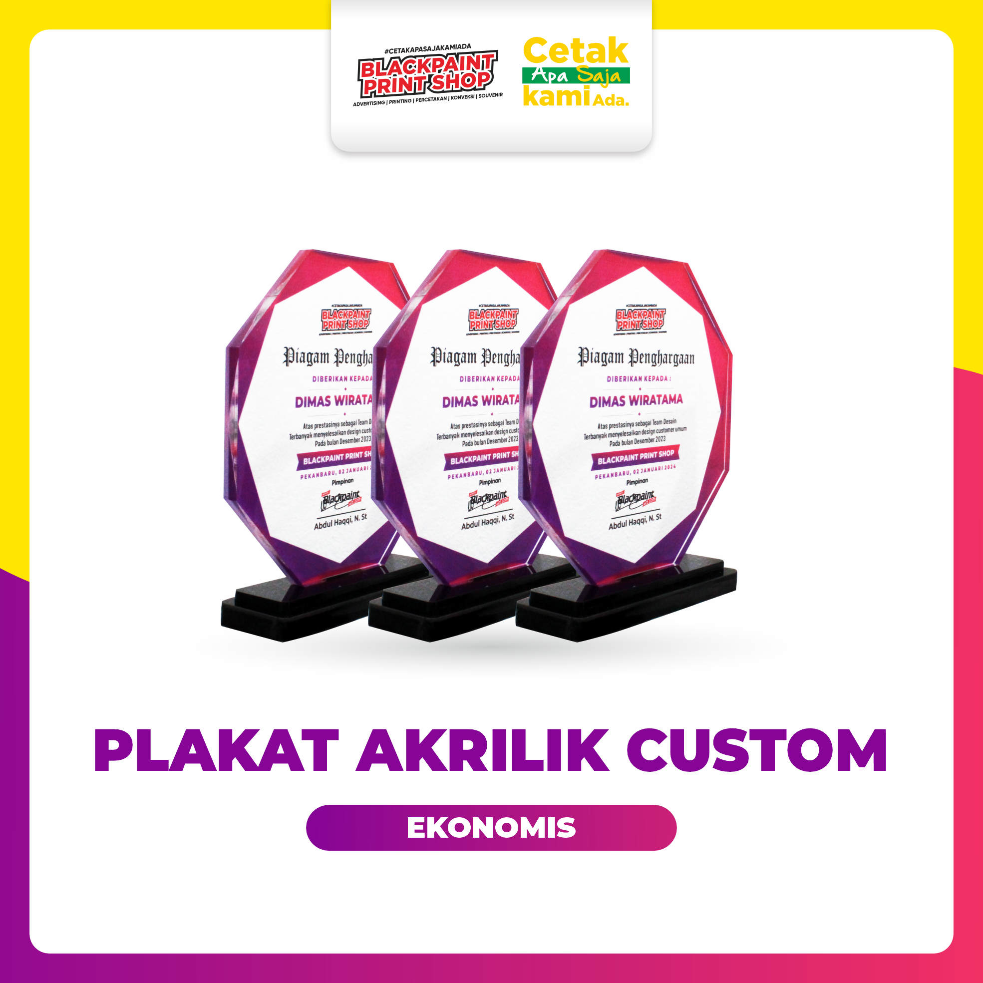 Plakat Akrilik Ekonomis 10 mm