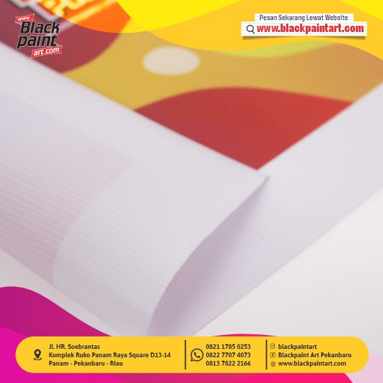 Spanduk Flexy 440gr Glossy [White Back]