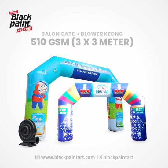 Balon Gate 510 gsm (3x3 Meter) + Blower Keong 250w