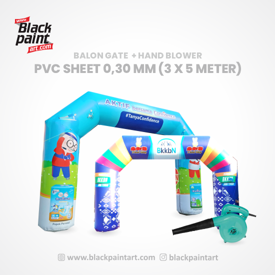 Balon Gate PVC Sheet 0,30mm (3x5 Meter) + Hand Blower