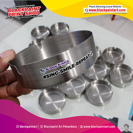 Asbak Steinless Diameter 10 cm + DTF UV