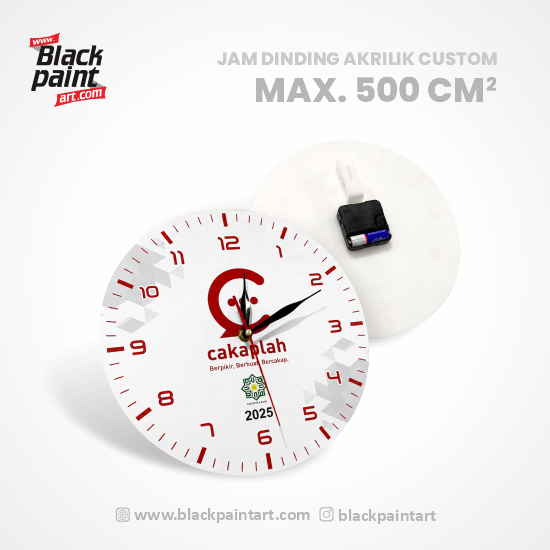 Jam Dinding Acrylic Custom ( Max Bidang 500 cm2 )