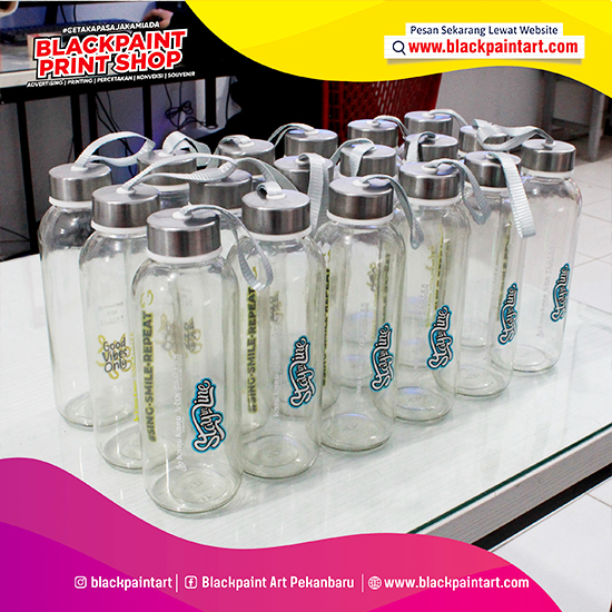 Botol Minum Kaca 01 (420ml) + DTF UV