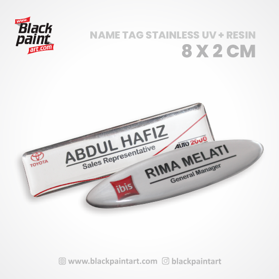 Name Tag Stainless UV + Resin