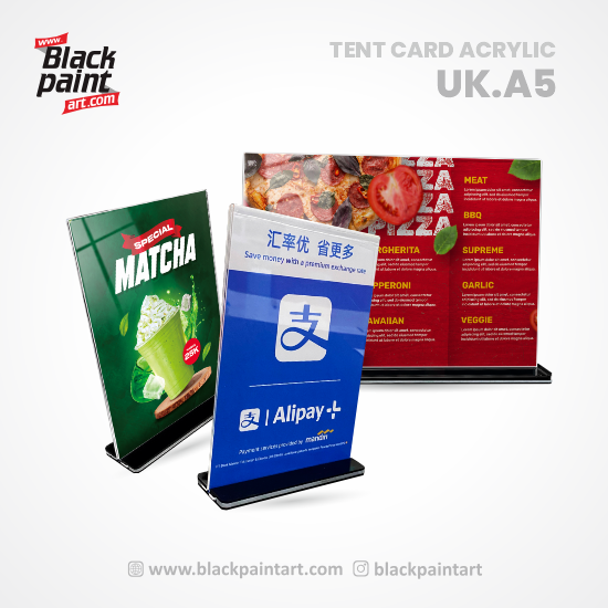 Tent Card Acrylic Ukuran A5